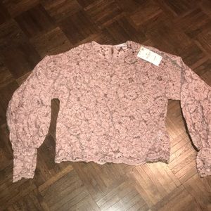 Zara beige lace top - NEW with tags